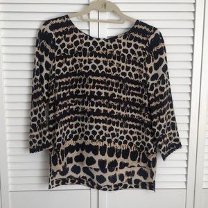 Anthropologie Animal print 100% silk blouse